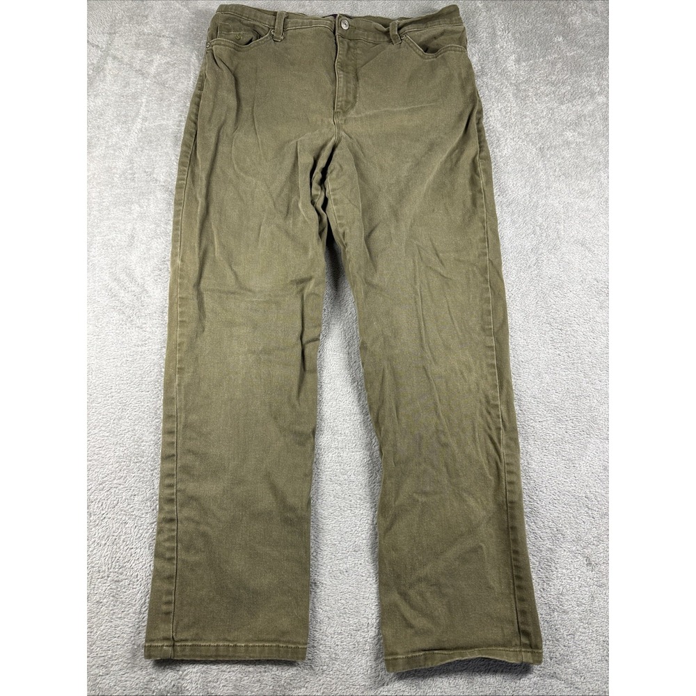 Gloria Vanderbilt Amanda Straight Leg Women's size 14 Green Denin Jeans